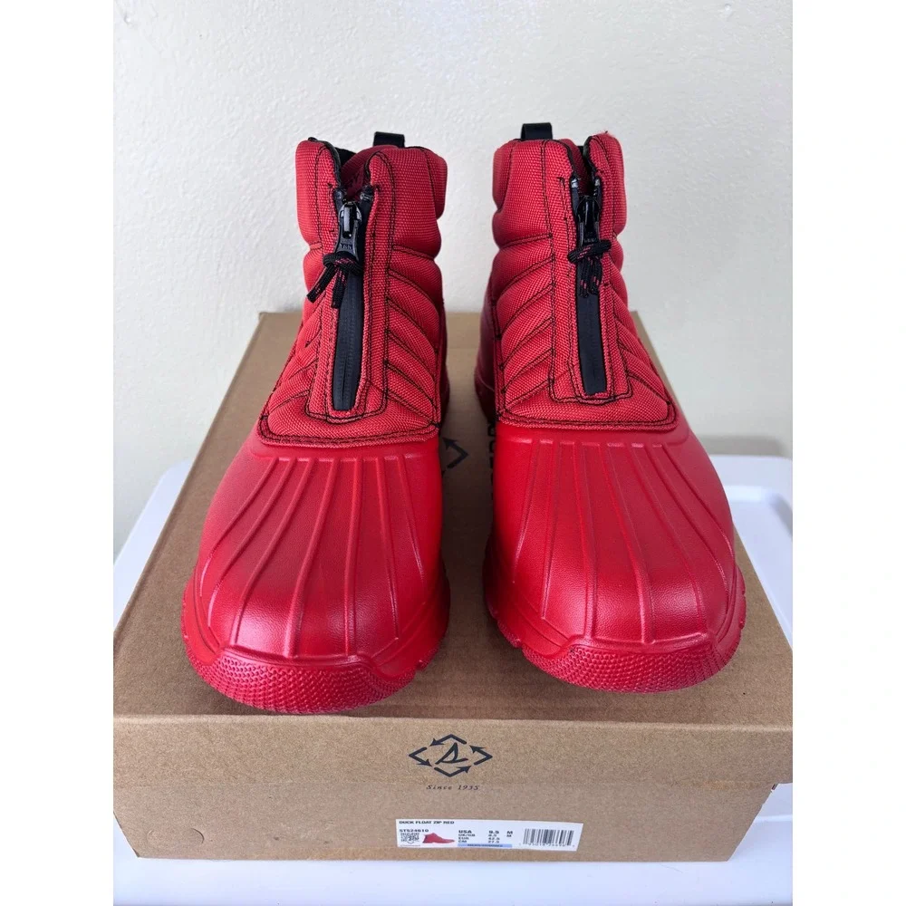 New Sperry Duck Float by Zip Waterproof Rain Snow Boots Men's 9.5 Women's 11 Red